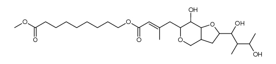 (E)-methyl 9-((4-(2-(1,3-dihydroxy-2-methylbutyl)-7-hydroxyhexahydro-2H-furo[3,2-c]pyran-6-yl)-3-methylbut-2-enoyl)oxy)nonanoate Structure