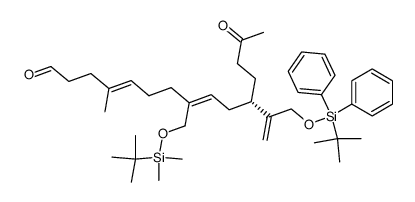 (S,4E,8Z)-8-(((tert-butyldimethylsilyl)oxy)methyl)-11-(3-((tert-butyldiphenylsilyl)oxy)prop-1-en-2-yl)-4-methyl-14-oxopentadeca-4,8-dienal Structure