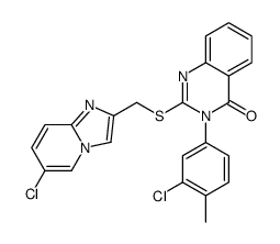 2-[(6-chloroimidazo[1,2-a]pyridin-2-yl)methylsulfanyl]-3-(3-chloro-4-methylphenyl)quinazolin-4-one结构式