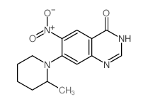 7-(2-methyl-1-piperidyl)-6-nitro-1H-quinazolin-4-one结构式
