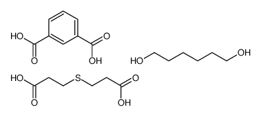 benzene-1,3-dicarboxylic acid,3-(2-carboxyethylsulfanyl)propanoic acid,hexane-1,6-diol结构式