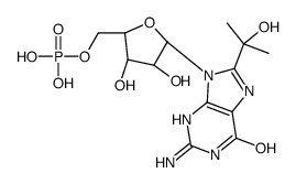 [(2R,3S,4R,5R)-5-[2-amino-8-(2-hydroxypropan-2-yl)-6-oxo-3H-purin-9-yl]-3,4-dihydroxyoxolan-2-yl]methyl dihydrogen phosphate Structure