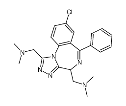 8-chloro-1,4-bis-(dimethylamino-methyl)-6-phenyl-benzo[f][1,2,4]triazolo[4,3-a][1,4]diazepine结构式