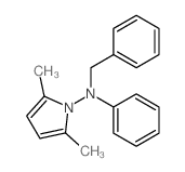 N-benzyl-2,5-dimethyl-N-phenyl-pyrrol-1-amine结构式