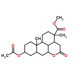 methyl 3 alpha-acetoxy-13 alpha-carbomethoxy-16-oxo-17-oxa-13,17-seco-7 alpha,17-cyclo-5 beta-androstane structure