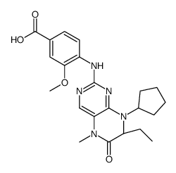 (R)-4-(8-cyclopentyl-7-ethyl-5-Methyl-6-oxo-5,6,7,8-tetrahydropteridin-2-ylamino)-3-Methoxybenzoic acid结构式