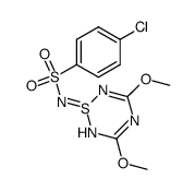 4-Chloro-N-[3,5-dimethoxy-2H-1λ4-[1,2,4,6]thiatriazin-(1Z)-ylidene]-benzenesulfonamide结构式