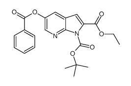2-Ethyl 1-(2-methyl-2-propanyl) 5-(benzoyloxy)-1H-pyrrolo[2,3-b]p yridine-1,2-dicarboxylate Structure