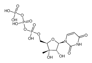 1-(3'-C-methyl-beta-D-ribofuranosyl)uracil 5'-triphosphate结构式