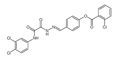 Benzoic acid, 2-chloro-, 4-[[2-[2-[(3,4-dichlorophenyl)amino]-2-oxoacetyl]hydrazinylidene]methyl]phenyl ester结构式