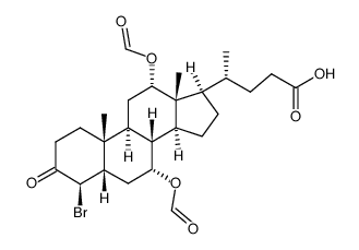 3-oxo-4β-bromo-7α,12α-diformyloxy-5β-cholan-24-oic acid结构式