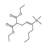 2-((E)-3-Trimethylsilanyl-hept-2-enyl)-malonic acid diethyl ester结构式