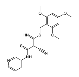 2,4,6-trimethoxybenzyl 2-cyano-3-(pyridin-3-ylamino)-3-thioxopropanimidothioate Structure