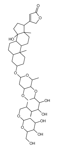 3β-[3-O-Methyl-4-O-(6-O-β-D-glucopyranosyl-β-D-glucopyranosyl)-2,6-dideoxy-β-D-ribo-hexopyranosyloxy]-14-hydroxy-5β-cardanolide-20(22)-ene结构式