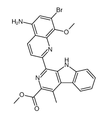 1-(5-Amino-7-bromo-8-methoxy-quinolin-2-yl)-4-methyl-9H-β-carboline-3-carboxylic acid methyl ester结构式