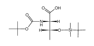 (2S,3R)-2-(t-butoxycarbonyl)amino-3-(t-butyldimethylsiloxy)butanoic acid结构式