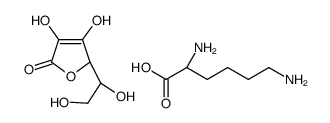 (2S)-2,6-diaminohexanoic acid,(2R)-2-[(1S)-1,2-dihydroxyethyl]-3,4-dihydroxy-2H-furan-5-one Structure