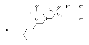 tetrapotassium,N,N-bis(phosphonatomethyl)hexan-1-amine结构式