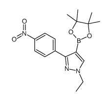 1-Ethyl-3-(4-nitrophenyl)-4-(4,4,5,5-tetramethyl-1,3,2-dioxaborol an-2-yl)-1H-pyrazole Structure