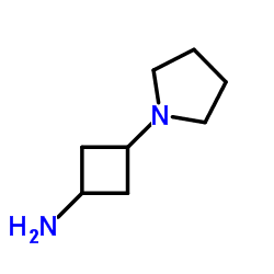 3-(1-Pyrrolidinyl)cyclobutanamine结构式