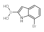 (7-溴-1H-吲哚-2-基)硼酸结构式