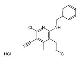 2-benzylamino-3-(β-chloroethyl)-4-methyl-5-cyano-6-chloropyridine hydrochloride Structure