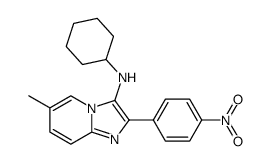 N-cyclohexyl-6-methyl-2-(4-nitrophenyl)imidazo[1,2-a]pyridin-3-amine结构式