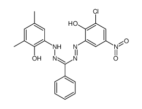 N-<3-Chlor-2-hydroxy-5-nitro-phenyl>-N'-<2-hydroxy-3,5-dimethyl-phenyl>-C-phenyl-formazan结构式