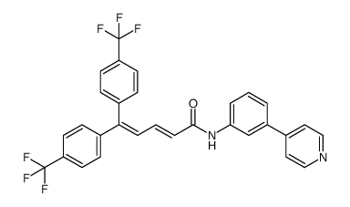 (E)-N-[3-(pyridin-4-yl)phenyl]-5,5-bis[4-(trifluoromethyl)phenyl]-2,4-pentadienamide Structure