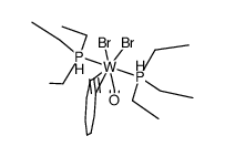 bis(triethylphosphine)(carbonyl)(cyclooctyne)dibromotungsten(II) Structure