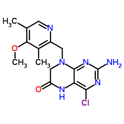 2-amino-4-chloro-8-((4-Methoxy-3,5-dimethylpyridin-2-yl)Methyl)-7,8-dihydropteridin-6(5H)-one结构式