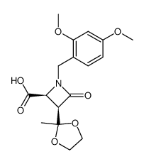 (2RS,3SR)-1-(2,4-dimethoxybenzyl)-3-(2-methyl-1,3-dioxolan-2-yl)-4-oxoazetidine-2-carboxylic acid结构式