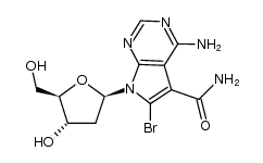 4-amino-6-bromo-7-(2-deoxy-β-D-erythro-pentofuranosyl)pyrrolo[2,3-d]pyrimidine-5-carboxamide Structure
