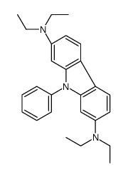 2-N,2-N,7-N,7-N-tetraethyl-9-phenylcarbazole-2,7-diamine结构式