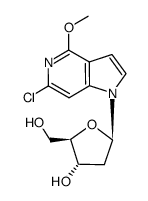 6-Chloro-1-(2-deoxy-β-D-erythro-pentofuranosyl)-4-methoxy-1H-pyrrolo<3,2-c>pyridine结构式