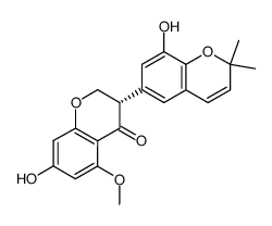 (S)-5-Methoxy-2,3-dihydro-3α-(8-hydroxy-2,2-dimethyl-2H-1-benzopyran-6-yl)-7-hydroxy-4H-1-benzopyran-4-one结构式