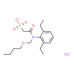2-[(2,6-二乙基苯基)(丁氧基甲基)胺基]-2-氧代-乙磺酸 钠盐结构式