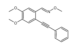 (E)-4,5-dimethoxy-2-(2-phenylethynyl)benzaldehyde O-methyl-oxime结构式
