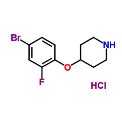 4-(4-Bromo-2-fluorophenoxy)piperidine hydrochloride (1:1)结构式