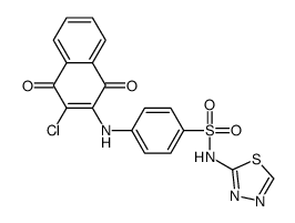 4-[(3-chloro-1,4-dioxonaphthalen-2-yl)amino]-N-(1,3,4-thiadiazol-2-yl)benzenesulfonamide结构式