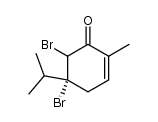 (+)-(5R,6S)-5.6-dibromo-5-isopropyl-2-methylcyclohex-2-enone结构式