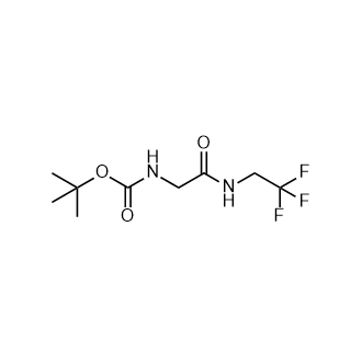 (2-氧代-2-((2,2,2-三氟乙基)氨基)乙基)氨基甲酸叔丁酯结构式