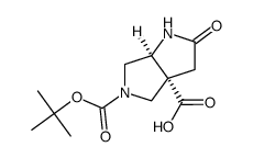 5-(tert-Butoxycarbonyl)-2-oxooctahydropyrrolo[3,4-b]pyrrole-3a-carboxylicacid结构式