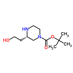 (3S)-3-(2-Hydroxyethyl)-1-piperazinecarboxylic acid 1,1-dimethylethyl ester structure