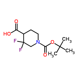 3,3-difluoro-1-[(2-methylpropan-2-yl)oxycarbonyl]piperidine-4-carboxylic acid Structure