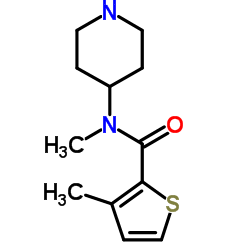 3-Methyl-thiophene-2-carboxylic acid Methyl-piperidin-4-yl-aMide hydrochloride structure