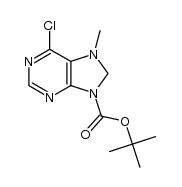 9-tert-butoxycarbonyl-6-chloro-7,8-dihydro-7-methylpurine结构式