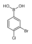 (3-溴-4-氯苯基)硼酸结构式