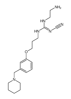 N-(2-aminoethyl)-N'-cyano-N''-(3-(3-(1-piperidinylmethyl)phenoxy)propyl)guanidine结构式