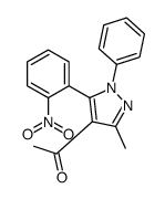 1-[3-methyl-5-(2-nitrophenyl)-1-phenylpyrazol-4-yl]ethanone Structure